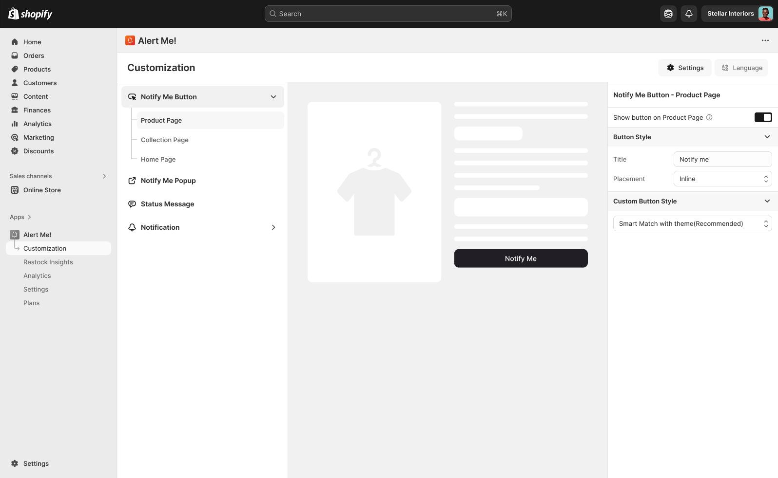 Product page
