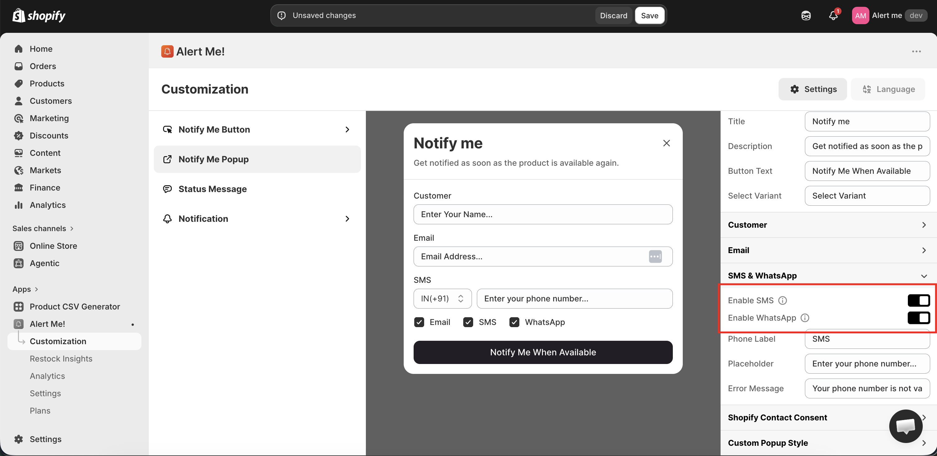 Channel toggles